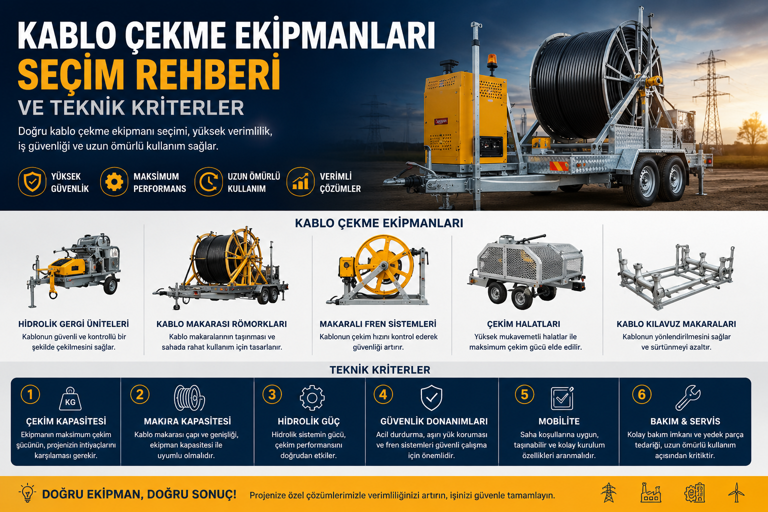 Kablo Çekme Ekipmanları Seçim Rehberi ve Teknik Kriterler